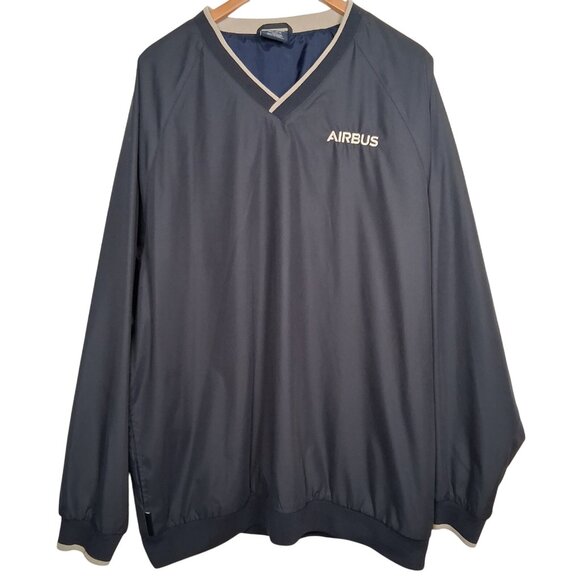Charles River Apparel Other - AIRBUS Windbreaker Wind Shirt XL Blue V Neck Pullover Airplane Aviation Flight